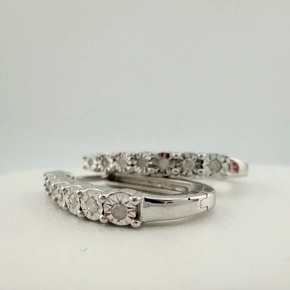 1/5 Carat Diamond Hoop Earrings - Picture 8 of 11